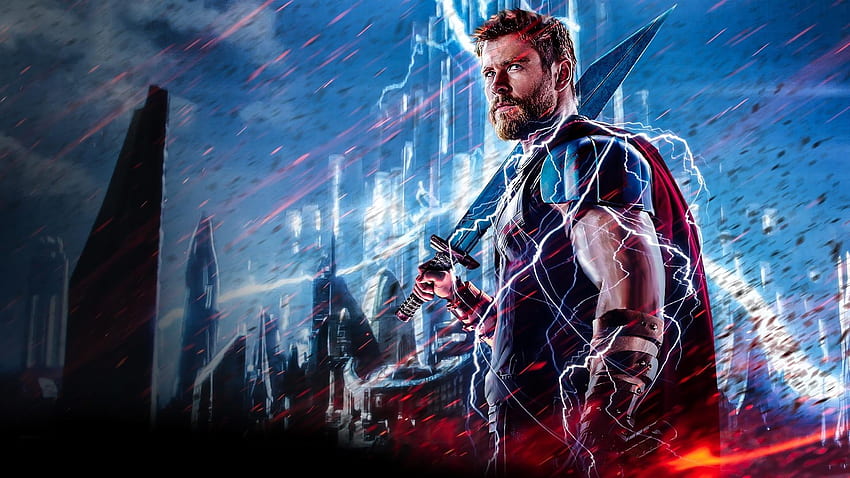 Thor Ragnarok Lightning, Blue Eyes Thor Ragnarok HD wallpaper