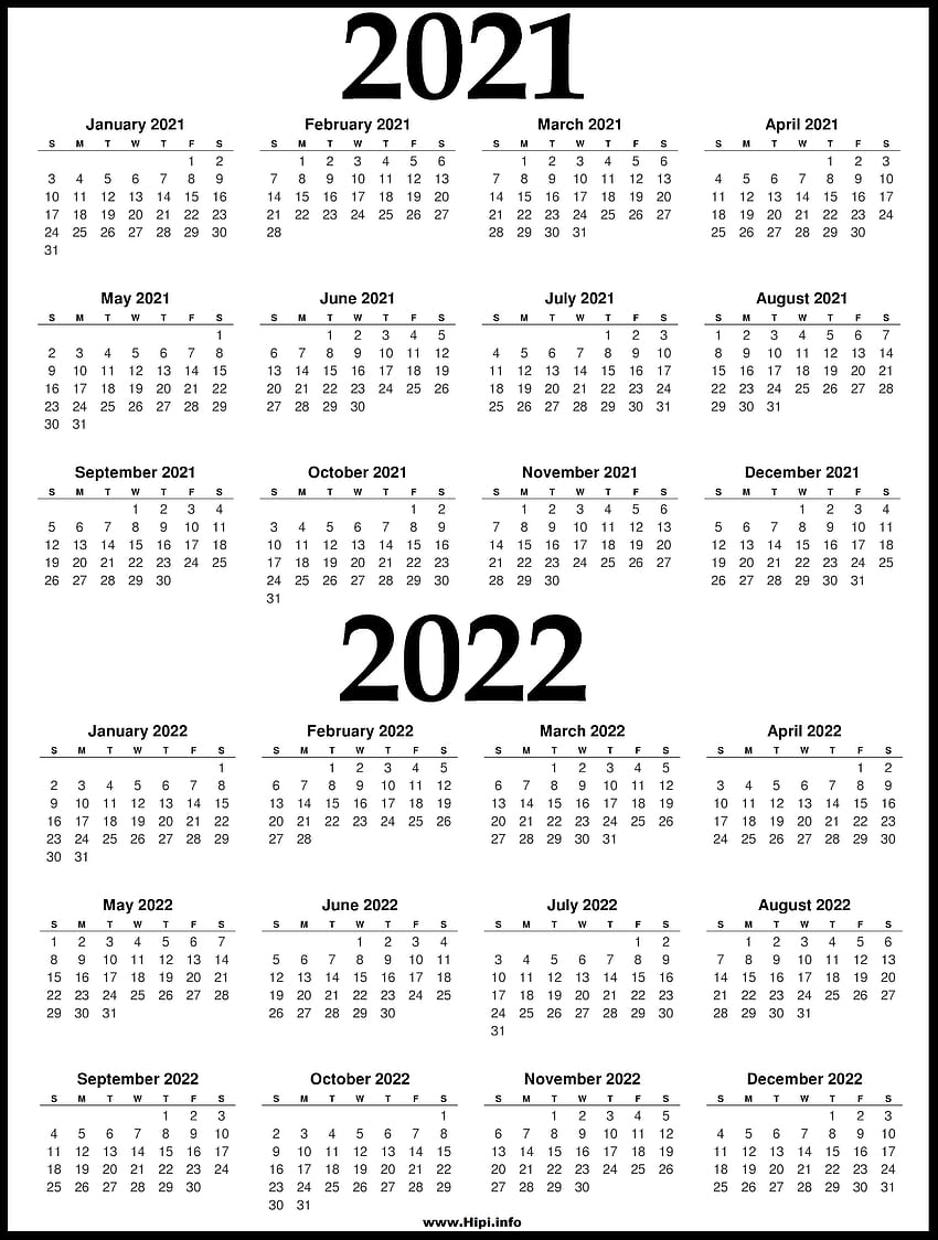 And 2022 Printable Calendar - 2 Year Calendar fo, 2021 Calendar HD ...