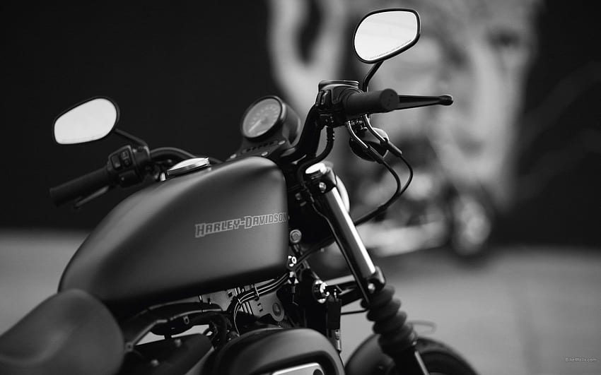 Schwarze alte Harley Davidson Erstaunliche hohe Auflösung, Harley-Davidson High Def HD-Hintergrundbild