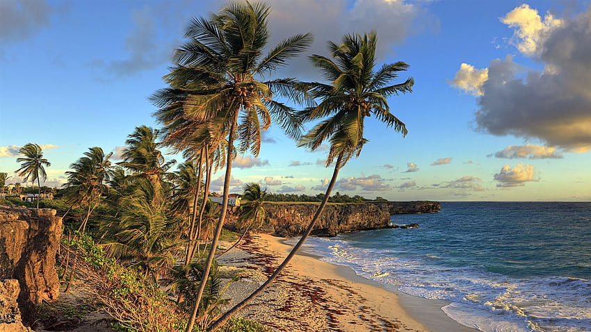 Bottom Bay Beach, Barbados, Caribbean, beautiful tropical scenery Multi Monitor Panorama HD wallpaper
