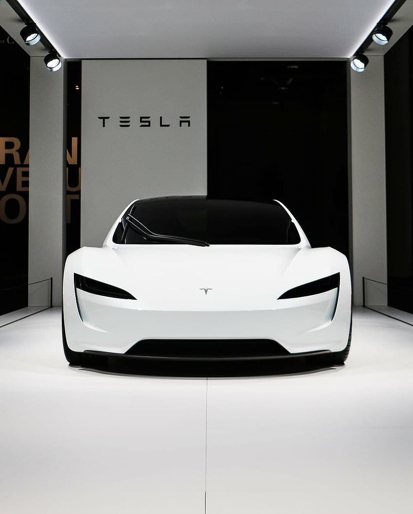 Tesla Roadster White, Tesla Roadster Sport HD тапет за телефон
