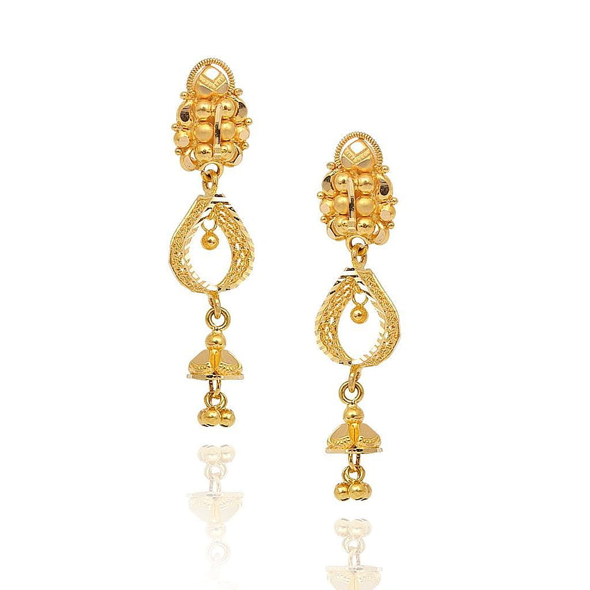 gold earrings design . Wedding jewelry earrings, Gold HD phone wallpaper