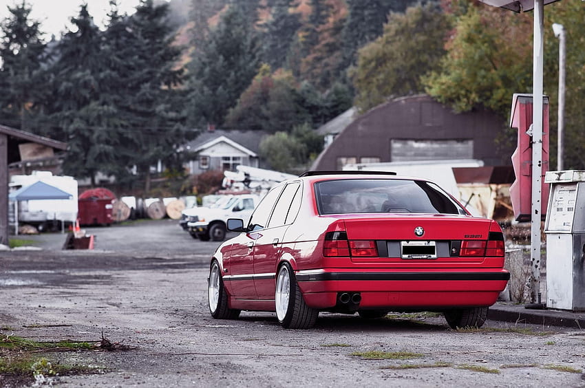 Auto, Bmw, Tuning, Cars, Back View, Rear View, E34, 532I HD wallpaper