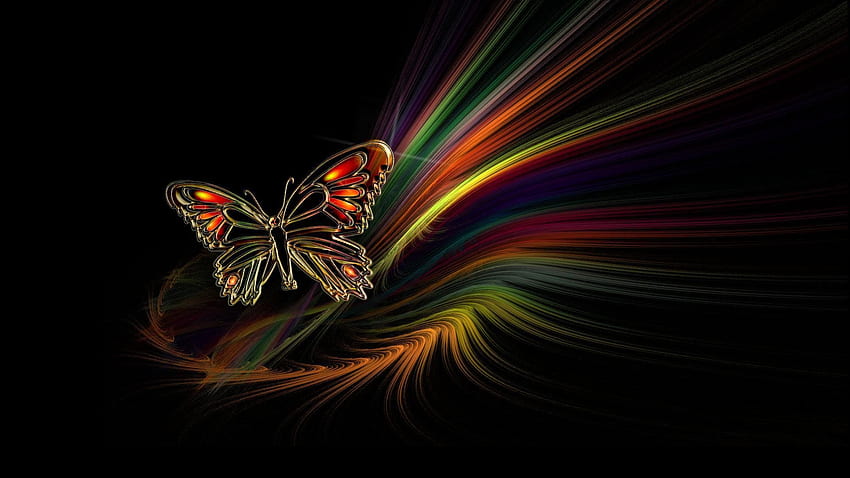 Piękny Motyl Streszczenie Na Tle Tapeta HD