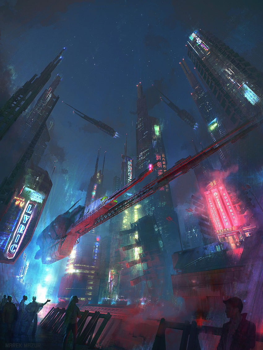 Sci Fi Cyberpunk Phone Wallpaper by XuTeng Pan - Mobile Abyss