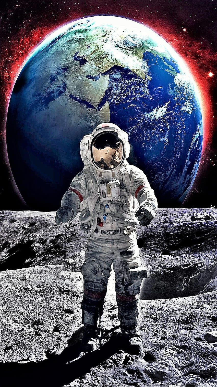 Kunstposter Astronaut on the Moon Earth Planet A Men Drink Beer US High Quality Great, Astronaut Drinking Beer HD-Handy-Hintergrundbild