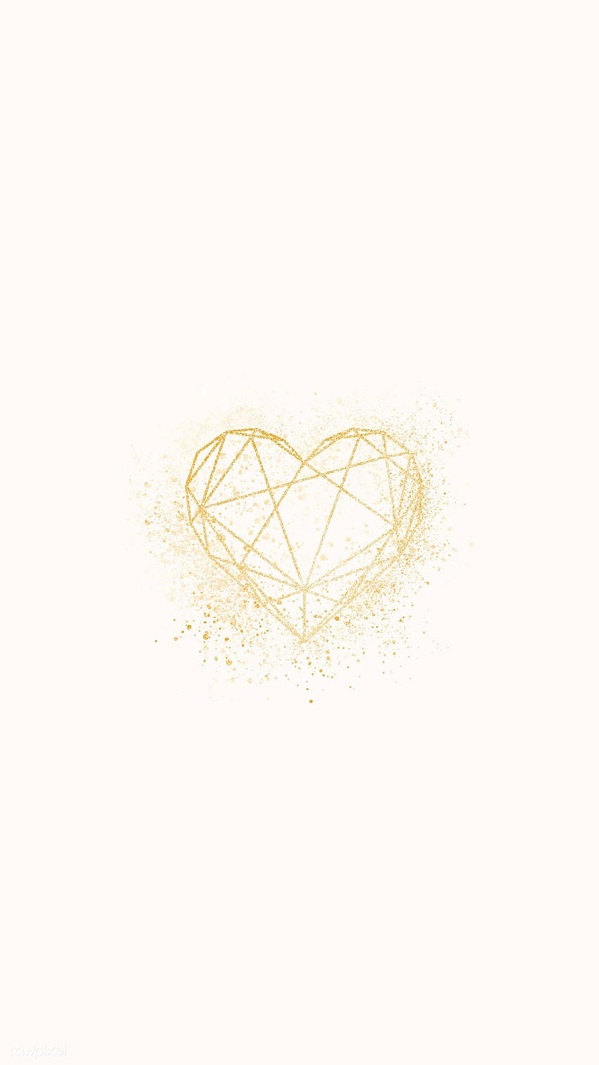 Shimmering golden geometric heart vector. premium / busbus / Kappy Kappy. Geometric heart, Geometric, Heart, Heart Geometry HD phone wallpaper