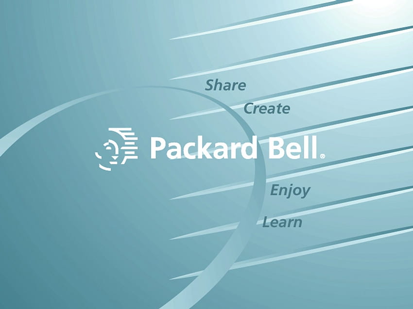 Packard Bell „Face of Technology“ Englisch , Anfang 2000, Share Create Enjoy Learn, Default, iMedia, Blau, Packard Bell HD-Hintergrundbild