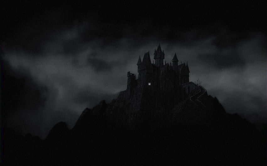 zamek, przerażający, ciemny, nawiedzony, niebo, chmury, Halloween, budynki, fantasy / i mobilne tło, halloweenowe niebo Tapeta HD