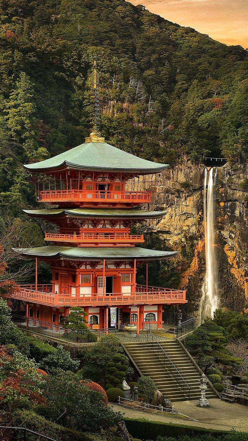 Templo japonés, Pagoda de Japón fondo de pantalla del teléfono