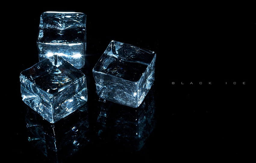 trasparenza, luce, riflesso, , ghiaccio, cubi, tre, scintillii., su nero per , sezione Ð¼Ð¸Ð½Ð¸Ð¼Ð°Ð»Ð¸Ð·Ð¼ Sfondo HD