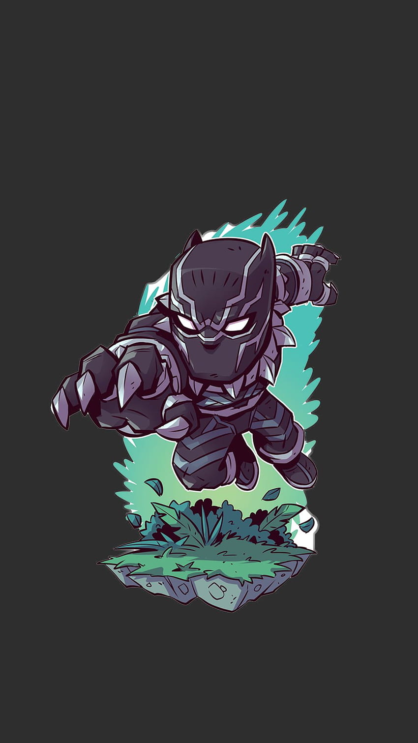 Marvel Black Panther Chibi illustration, superhero, Marvel HD phone wallpaper