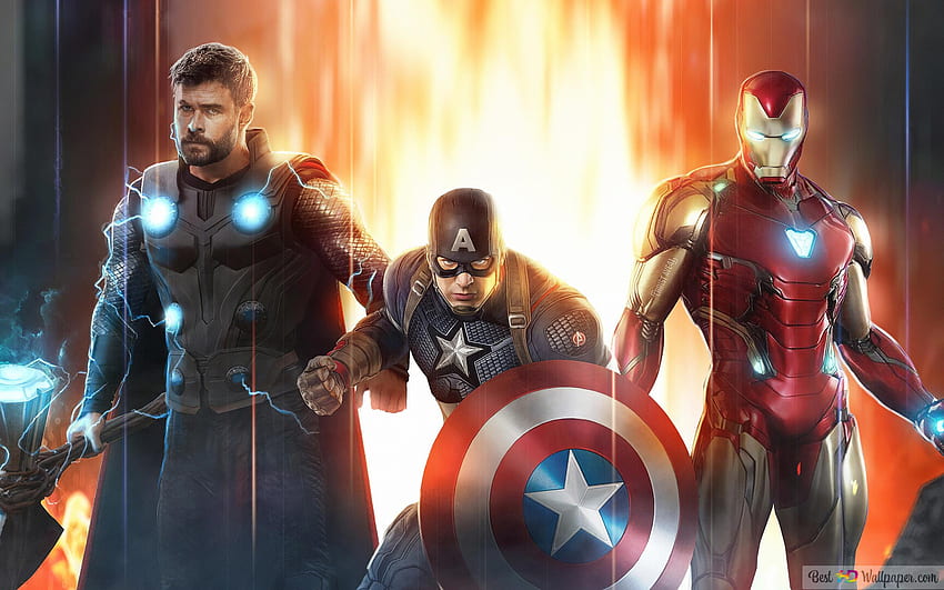 Captain America, Iron Man And Thor Ready To Fight Together, Iron Man vs Captain America HD wallpaper