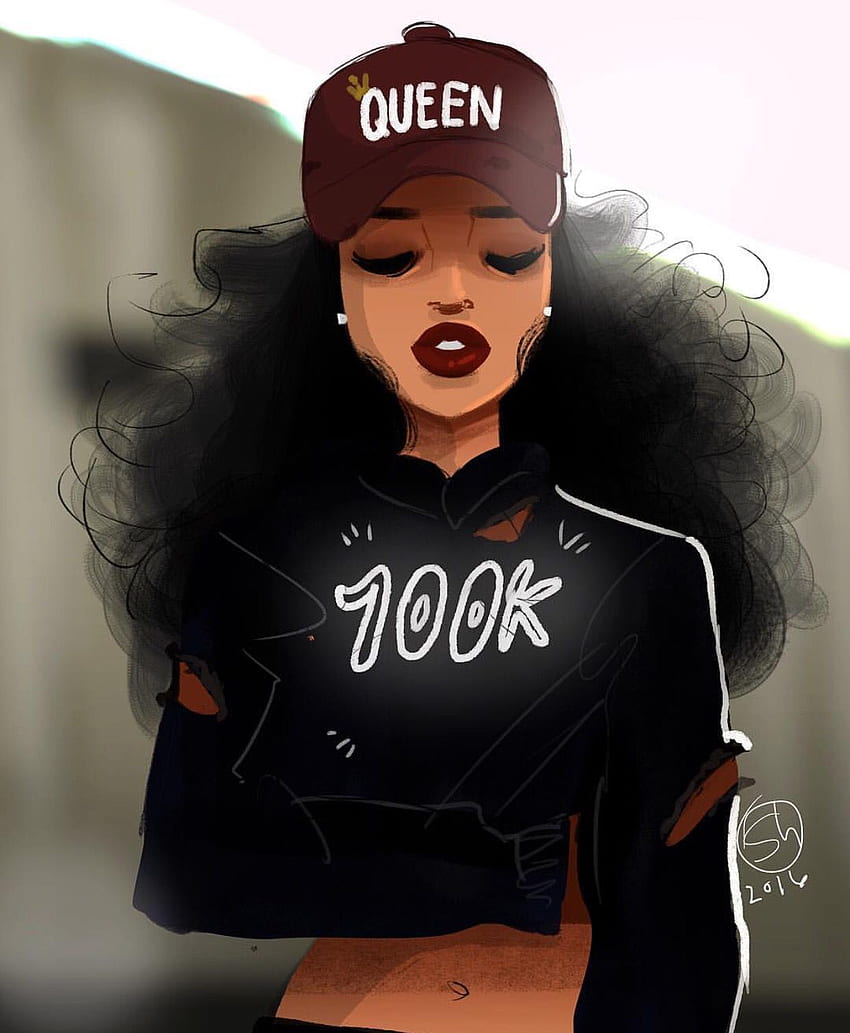 Cartoon schwarze Mädchen, schwarze Zeichentrickfiguren HD-Handy-Hintergrundbild