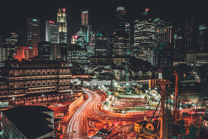 Städte, Nacht, Wolkenkratzer, Singapur HD-Hintergrundbild