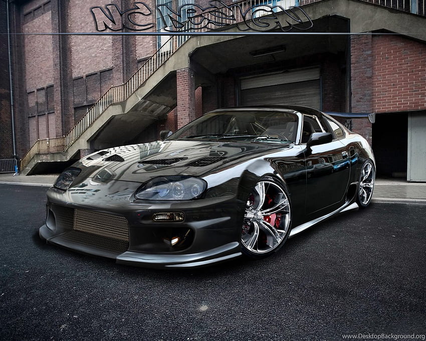 3D Toyota Supra Hintergrund, schwarzes Supra HD-Hintergrundbild