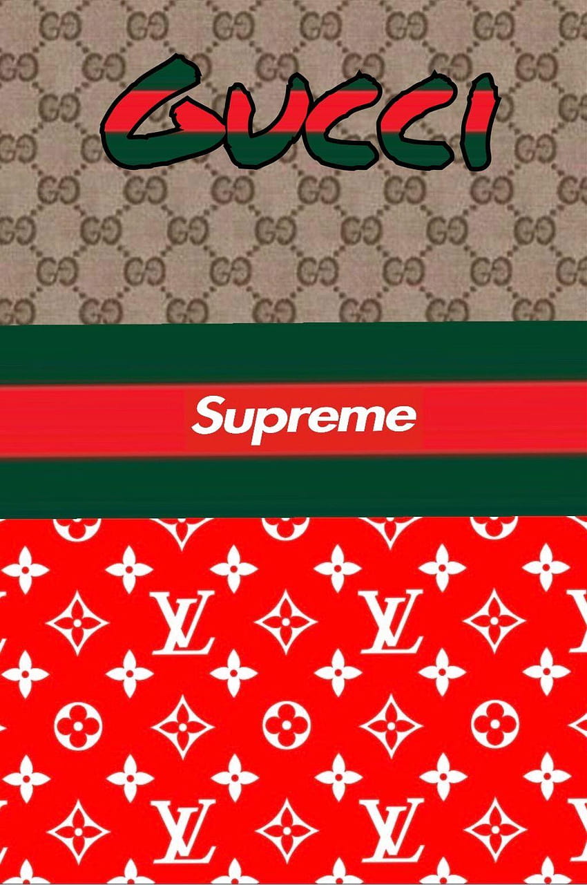 wallpaper supreme gucci logo