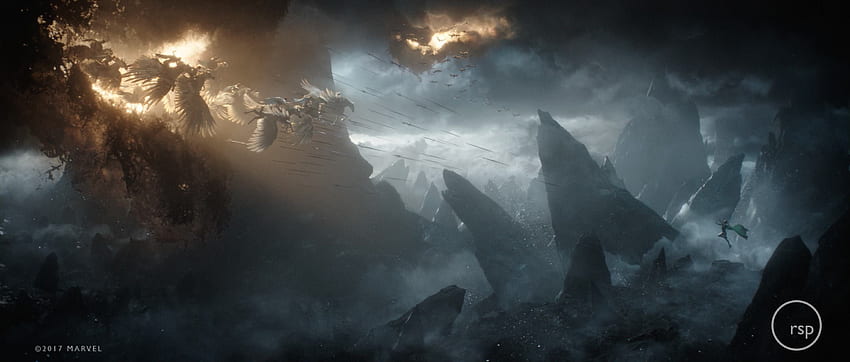 Fordern Sie Thor Ragnarok Valkyries vs. Hela Battle für zwei Monitore (3840 x 1080), Thor Dual Screen an HD-Hintergrundbild