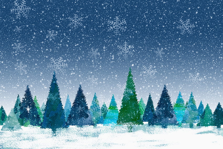 クリスマス、装飾、木、雪片、アートワーク 高画質の壁紙