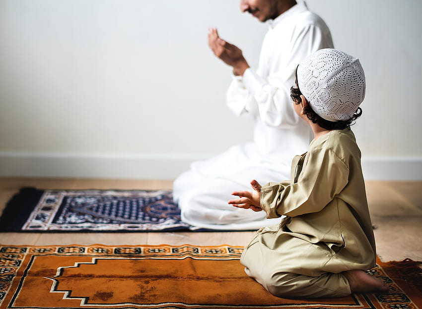 イスラム教徒の子供の祈り. 、PNG ステッカー、背景、祈る子供たち 高画質の壁紙