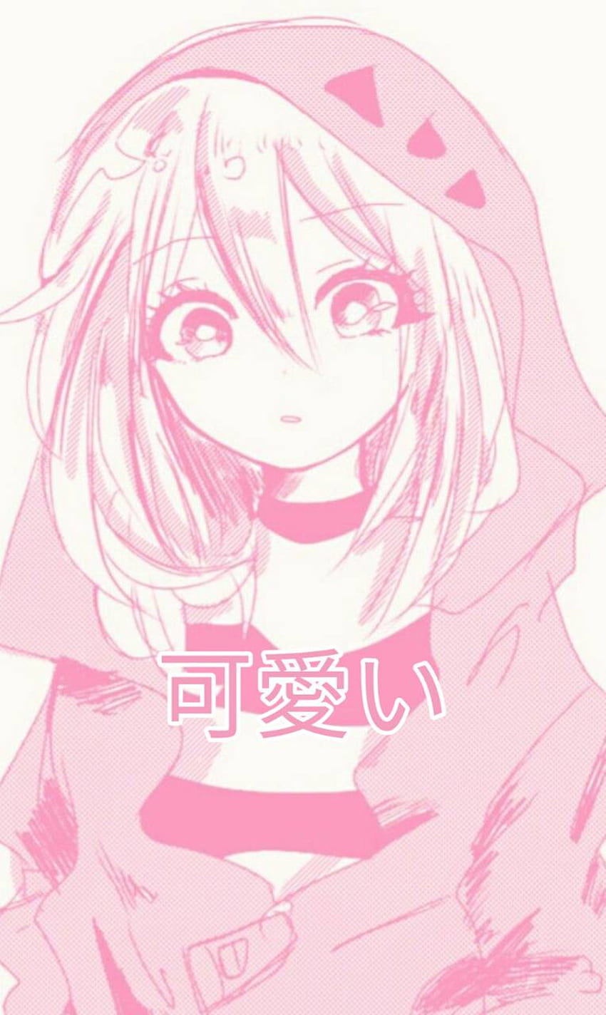 Ästhetische Anime Mädchen Pink Hair, Pastell Pink Anime HD-Handy-Hintergrundbild