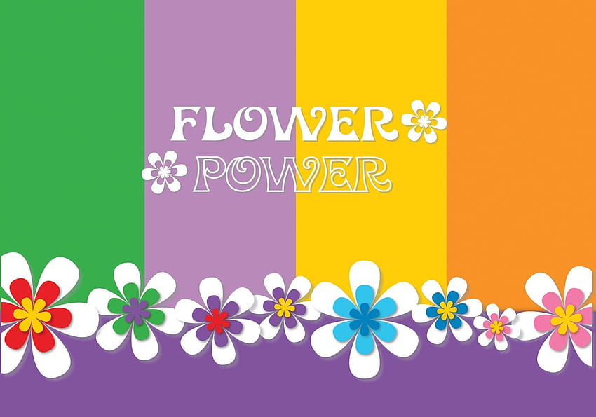 Flower Power Background Vector - Vektor, Grafik Clipart & Seni Vektor, 70-an Flower Power Wallpaper HD