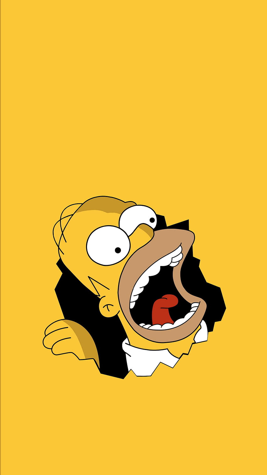 Aesthetic Lockscreen / : Homer Simpson in 2020. Yellow wall art, Black phone , Kawaii HD phone wallpaper
