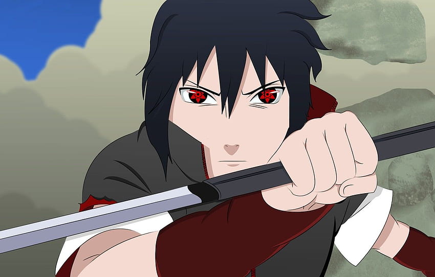 pedang, Sasuke, Naruto, perang, anime, katana, anak laki-laki, Sasuke Taka Wallpaper HD