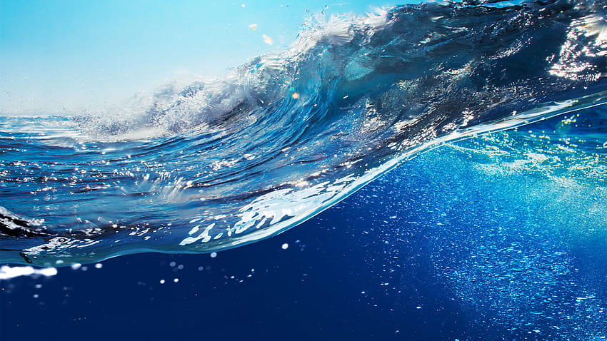 Sea waves, blue water, splash, underwater U HD wallpaper | Pxfuel
