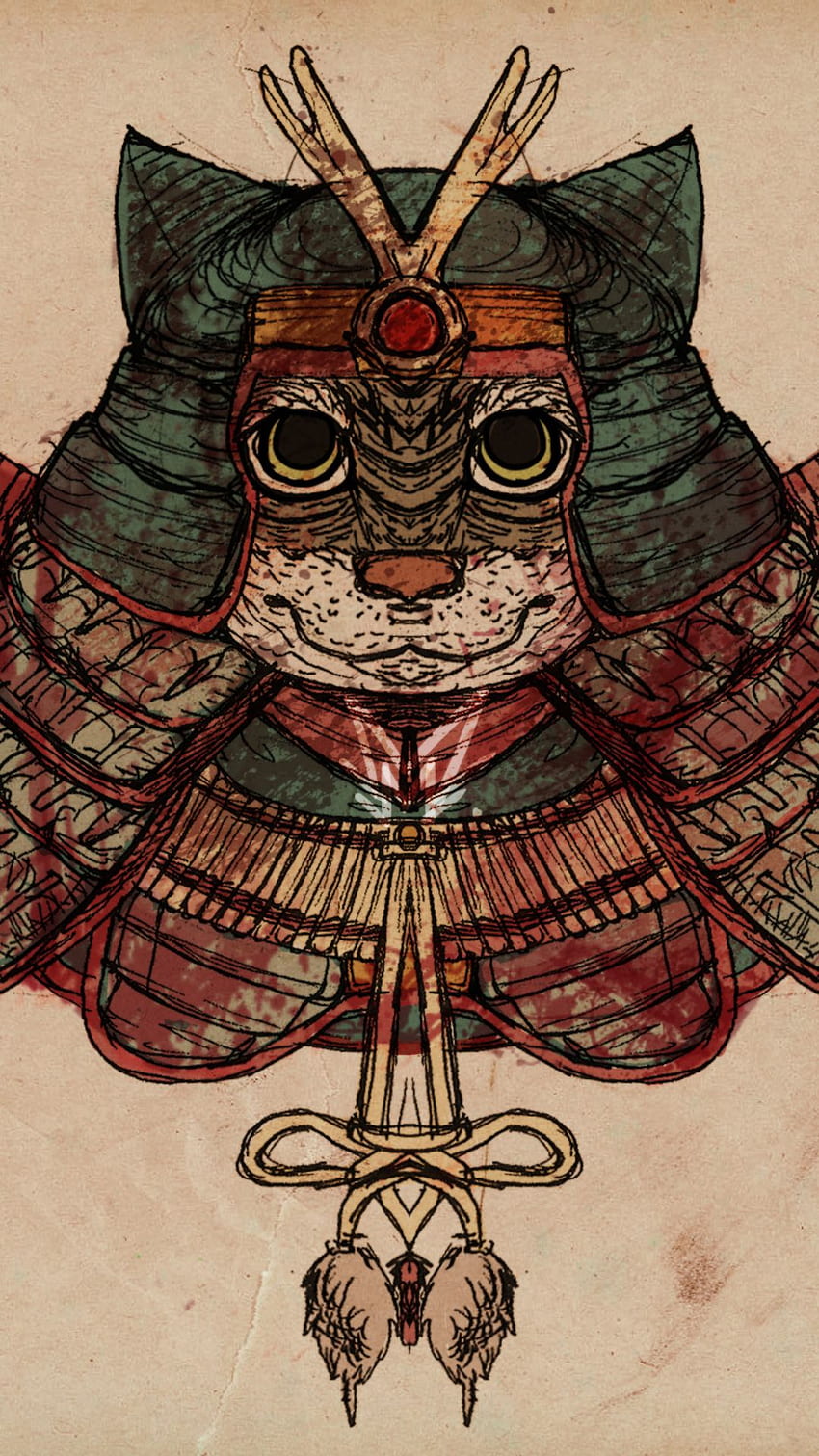 samurai, cat, figure 75324, Neko Samurai HD phone wallpaper