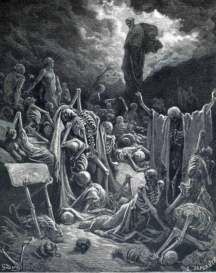 Za'im Azman di iPhone . Lembah tulang kering, Gustave Doré wallpaper ponsel HD
