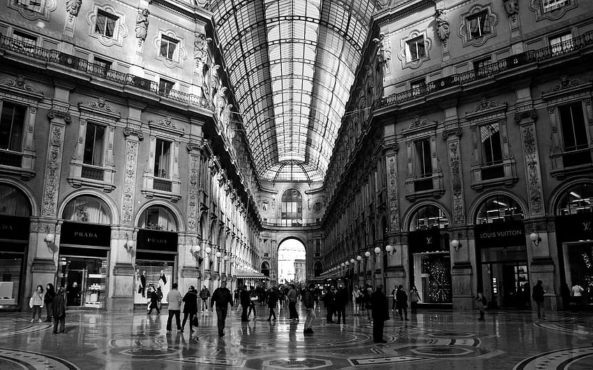 black, And, White, Indoors, Architecture, Buildings, Ac, Milan / and Mobile Background HD wallpaper