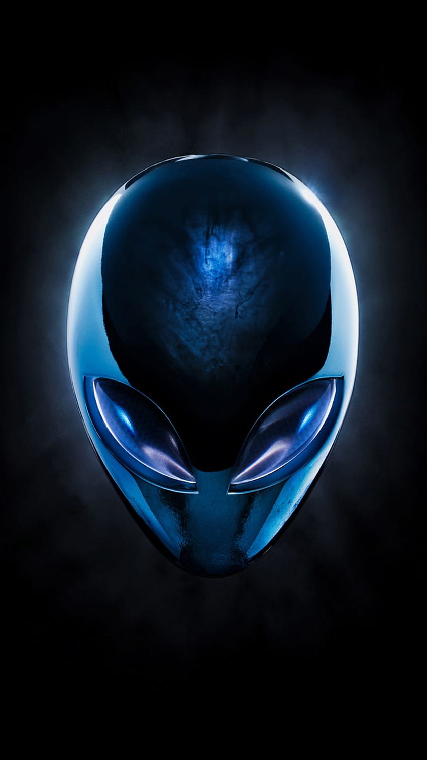 Fajny szary czarny niebieski smartfon z systemem Android — Alienware Skull iPhone Tapeta na telefon HD
