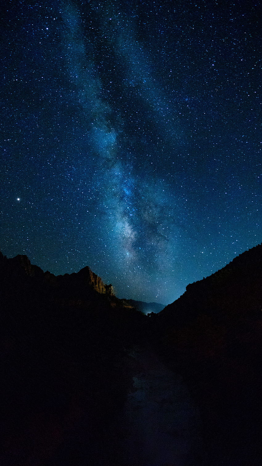 Mountains, Stars, Night, Dark, Starry Sky, Night Landscape, Nightscape, Star Landscape HD phone wallpaper