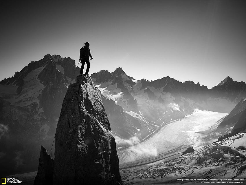 Sports Climbing Mountain Nature Travel Man Snow Landscape ., Man On Mountain HD wallpaper