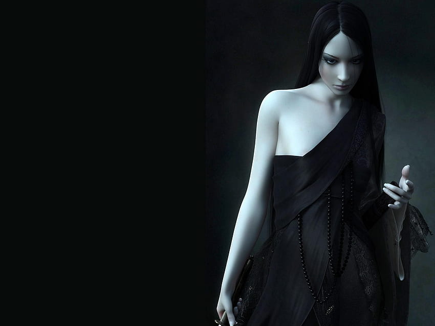 Gothic Girl, gothic, girl, black, dark papel de parede HD