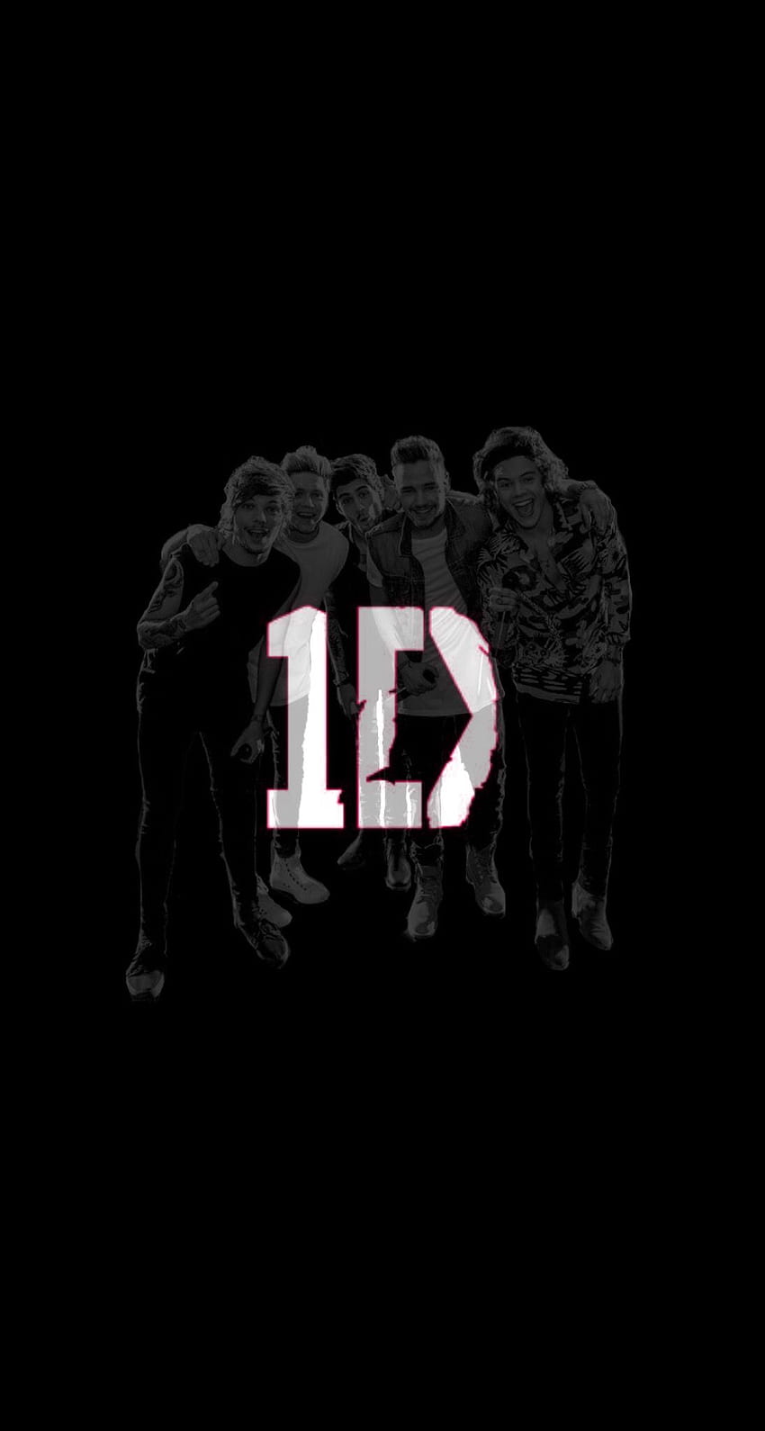 Лого One Direction, One Direction черно и бяло HD тапет за телефон