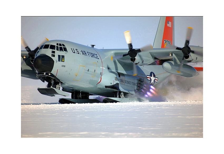 JATO Assist Take Off, Ski, C-130 Hercules, Snow, Rocket, USAF HD wallpaper