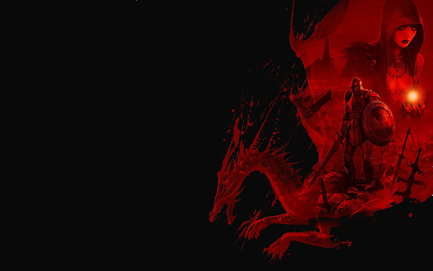 Dragon Age Origins magic fantasy warrior . . 119614. UP, Black and Red Warrior HD wallpaper