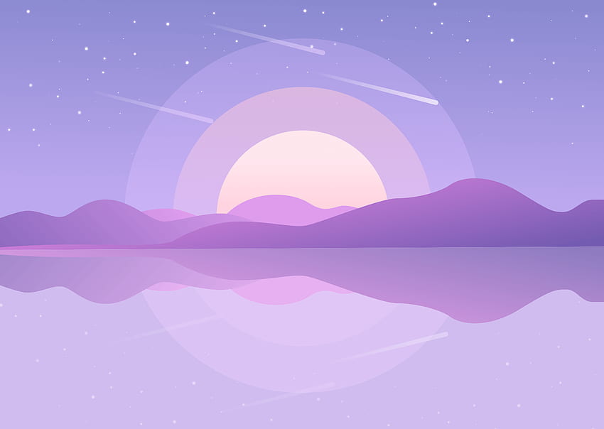 . Landscape. , Illustrations, Light Purple Computer HD wallpaper