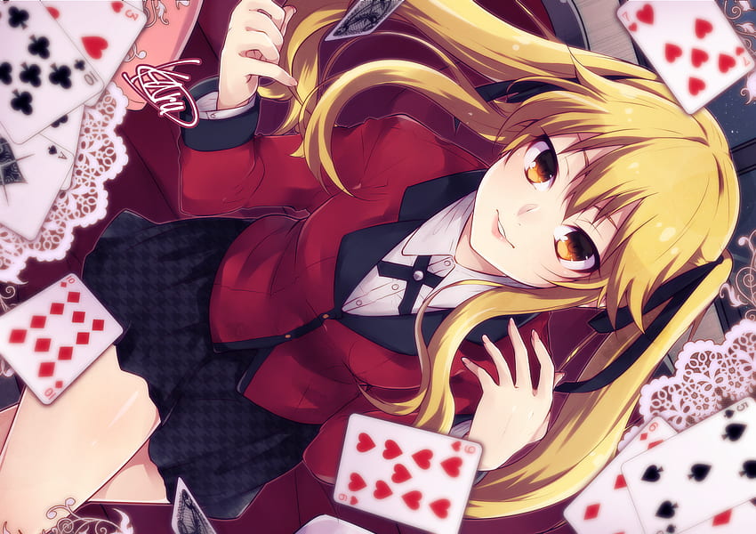 Desktop Wallpaper Poker, Anime Girl, Play, Original, Hd Image, Picture,  Background, Bcaec6