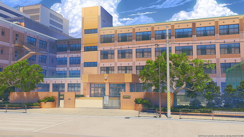 Indah, Awan, Karya Seni, Langit, Sekolah Anime, Gedung - Resolusi:, Gedung Sekolah Anime Wallpaper HD