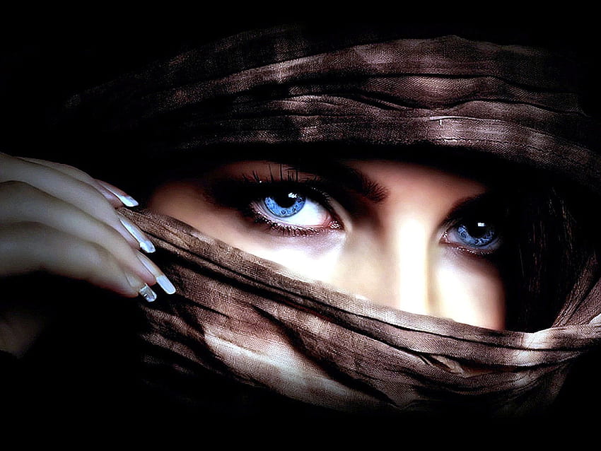 Niebieskie oczy, arabskie dziewczyny Tapeta HD
