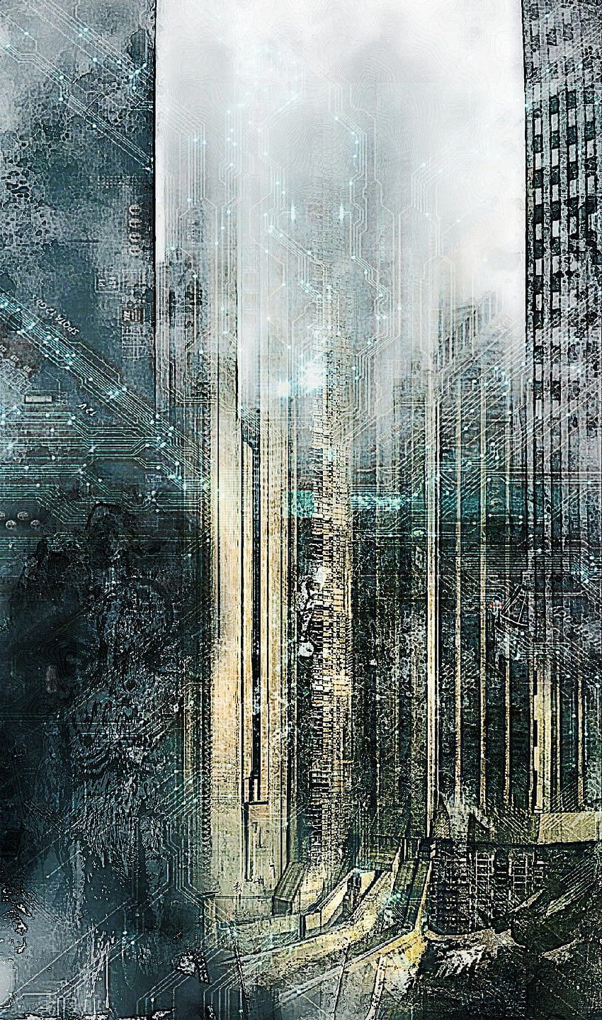 Background dystopian city HD phone wallpaper