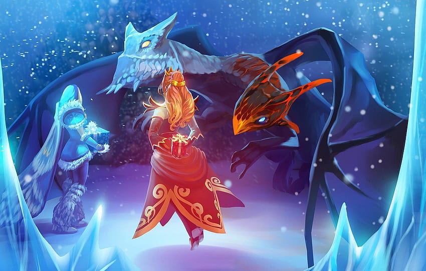 gift, Crystal Maiden, Lina, Jakiro for HD wallpaper