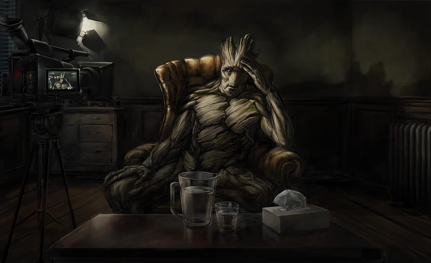 Groot, recording himself, guardian, art HD wallpaper