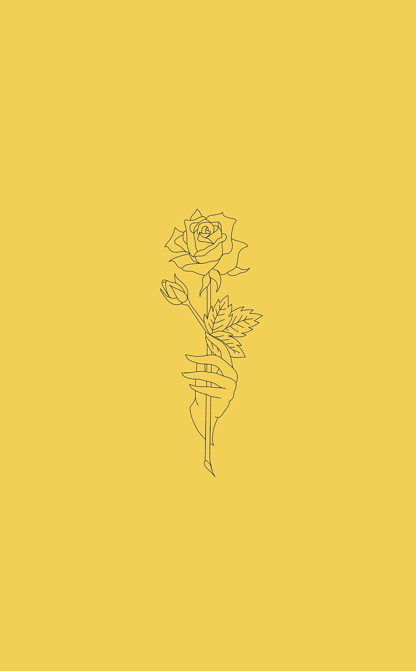 Flor amarilla estética. Dibujo de flores, Flor amarilla, Dibujo de flores tumblr, Rosa amarilla estética fondo de pantalla del teléfono