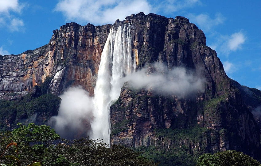 waterfall, Venezuela, South America, Angel, Parque HD wallpaper