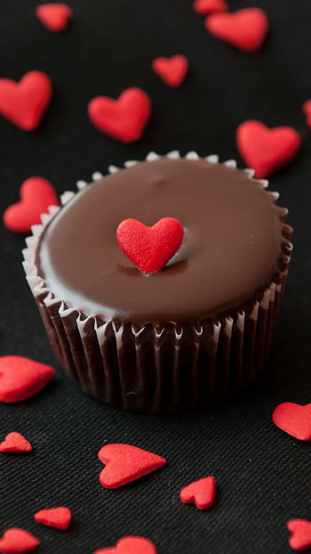 chocolate heart cake wallpaper