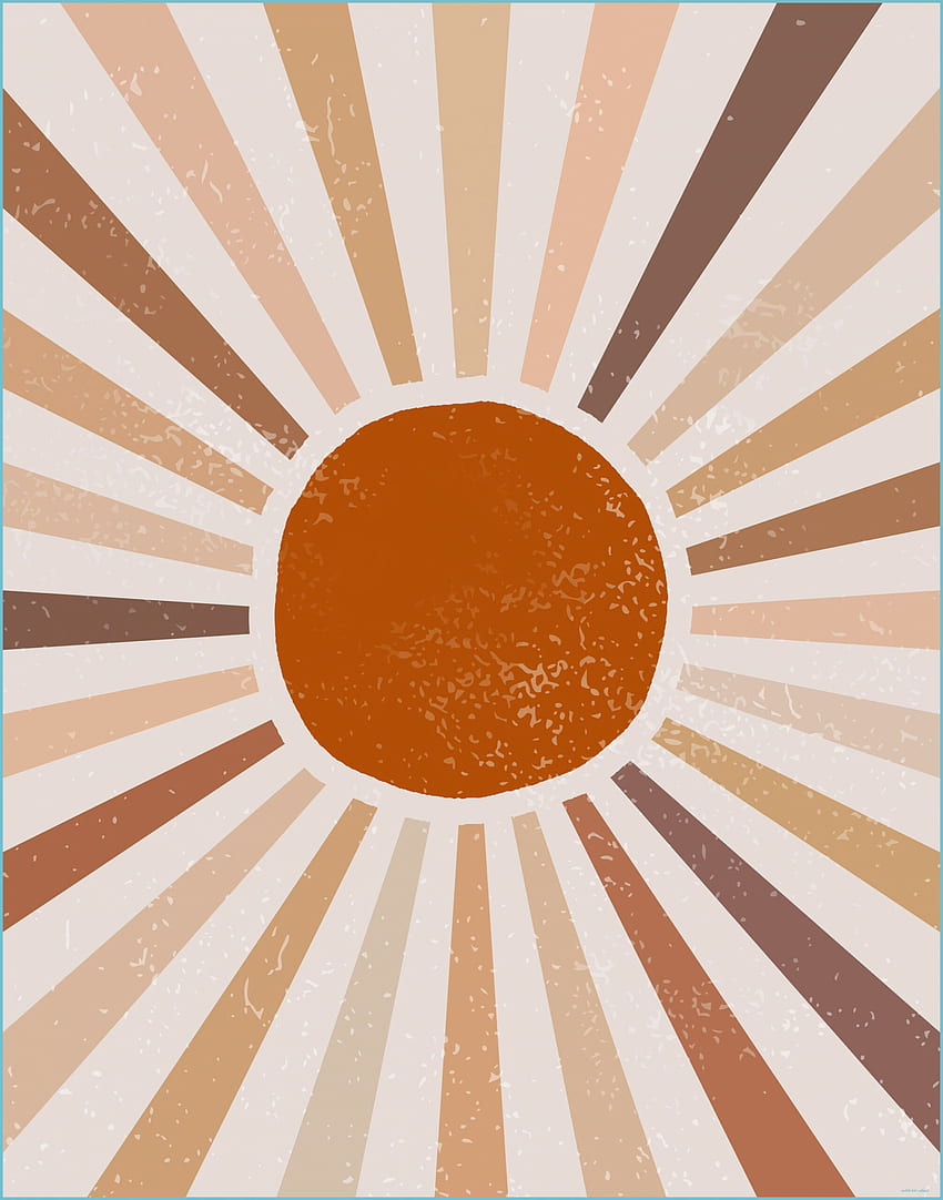 Grande Sun Art Print Abstract Sun Wall Art Sun Rays Circle Etsy - Boho estetico Sfondo del telefono HD
